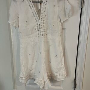 White Open Back Romper